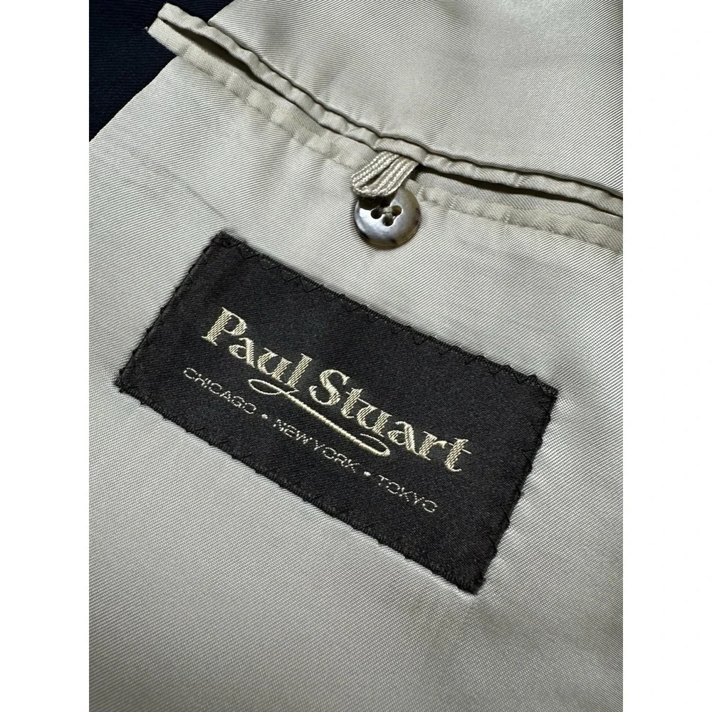 Paul Stuart Navy Blue Super 120s Wool 2 Piece Suit 43R 36x28 Mens